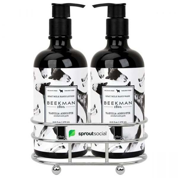 Beekman 1802 Chrome Plated Metal Vanilla Absolut Soap & Lotion Gift Set