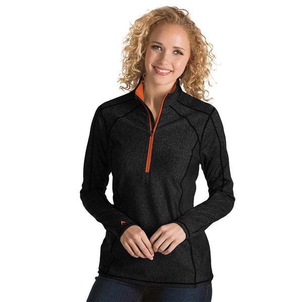 Antigua Women’s Black/Mango Tempo Quarter Zip