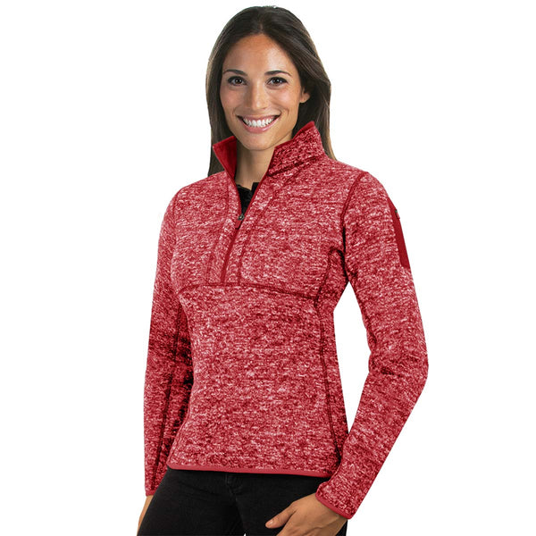 Antigua Women’s Dark Red Heather Fortune Quarter Zip