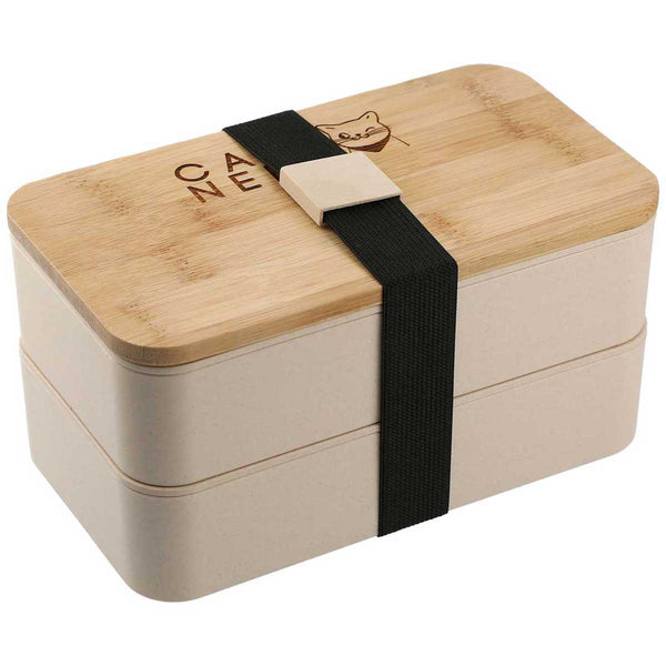 Leed’s Beige Stackable Bamboo Fiber Bento Box