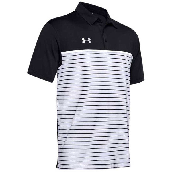 Under Armour Men’s Black Stripe Mix-Up Polo