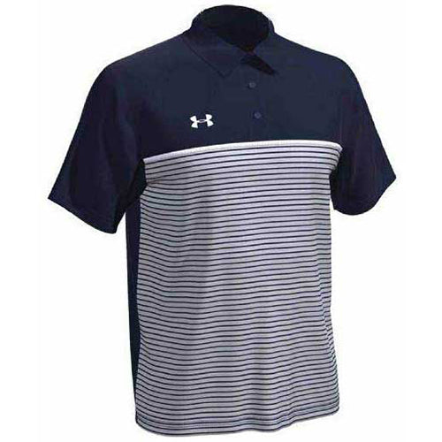 Under Armour Men’s Midnight Navy Stripe Mix-Up Polo