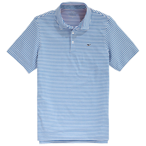 Vineyard Vines Men’s Yacht Blue Heathered Winstead Sankaty Performance Polo