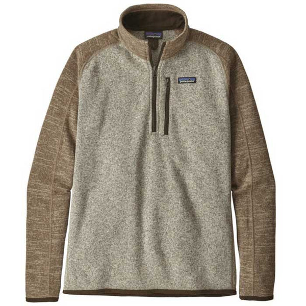 Patagonia Men’s Bleached Stone with Pale Khaki Better Sweater Quarter Zip 2.0