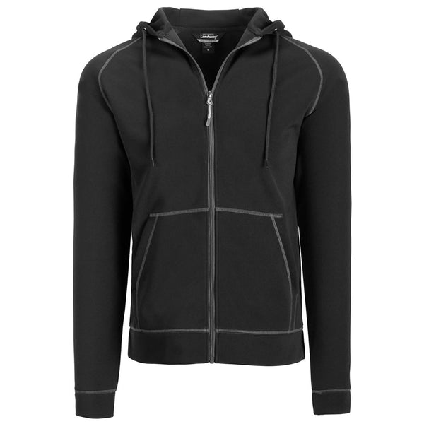 Landway Men’s Black Competition Hooded Tech Full-Zip Sweatshirt