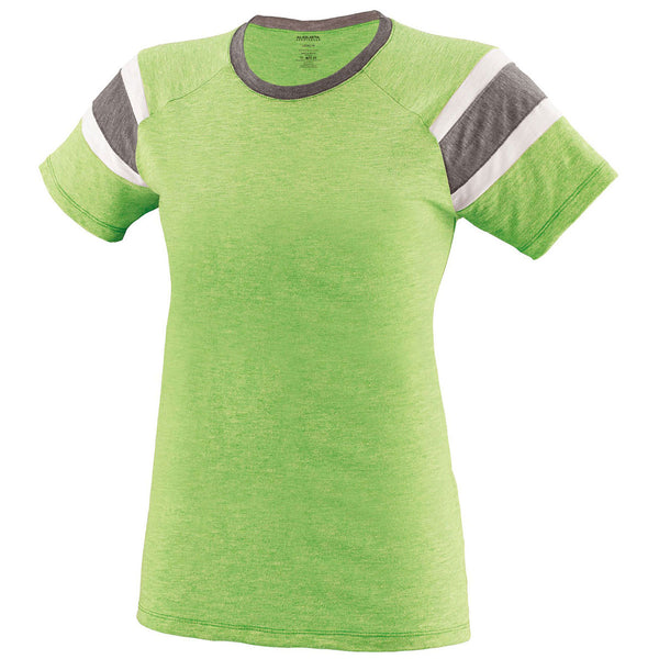 Augusta Sportswear Women’s Lime/Slate/White Fanatic Short-Sleeve T-Shirt