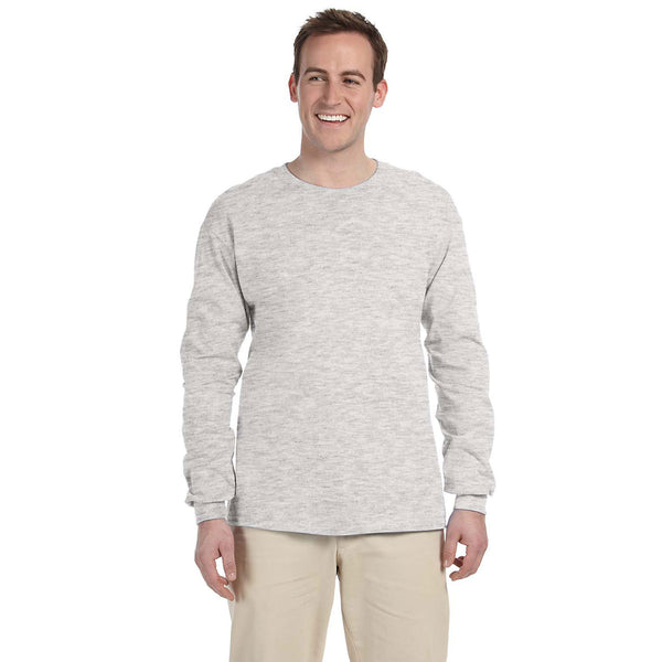 Fruit of the Loom Men’s Ash 5 oz. HD Cotton Long-Sleeve T-Shirt