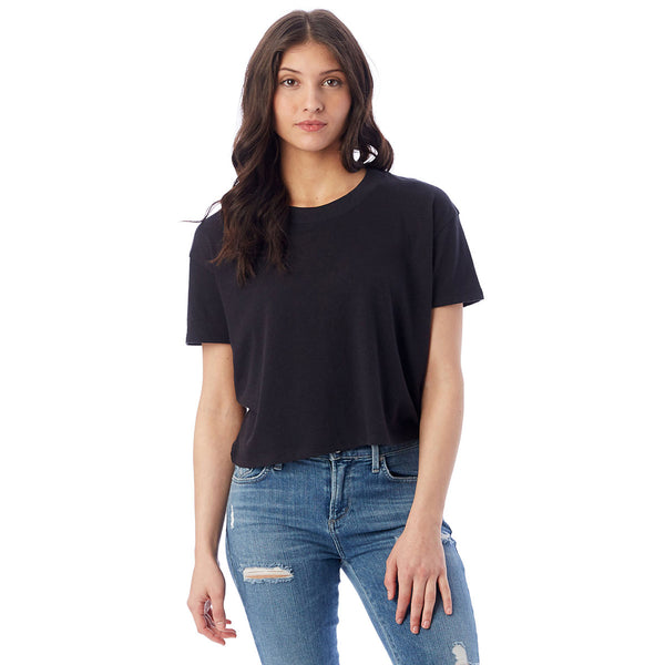 Alternative Apparel Women’s Black Headliner Cropped T-Shirt