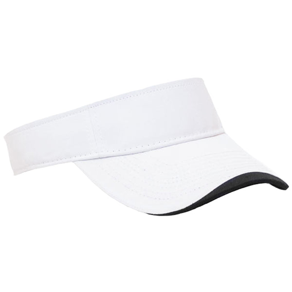 Pacific Headwear White/Black Polo Twill Hook-And-Loop Visor