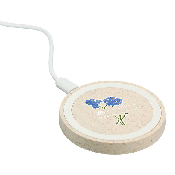 Leed’s Beige Wheat Straw Quake Wireless Charging Pad