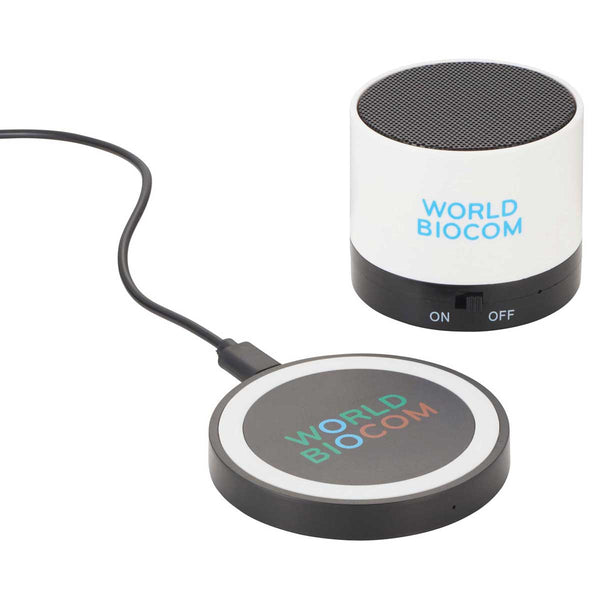 Leed’s White Cosmic Bluetooth Speaker & Wireless Charging Pad