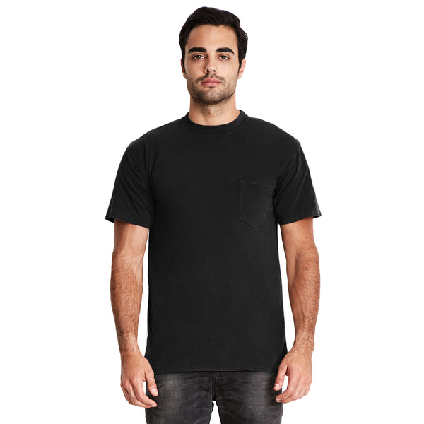 Next Level Men’s Black Power Pocket T-Shirt