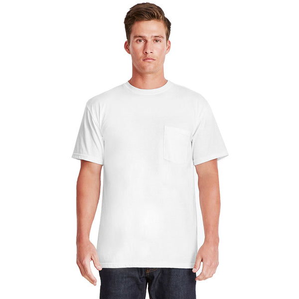 Next Level Men’s White Power Pocket T-Shirt