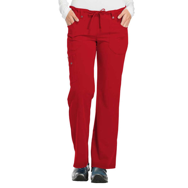 Dickies Women’s Red Xtreme Stretch Mid Rise Drawstring Cargo Pant