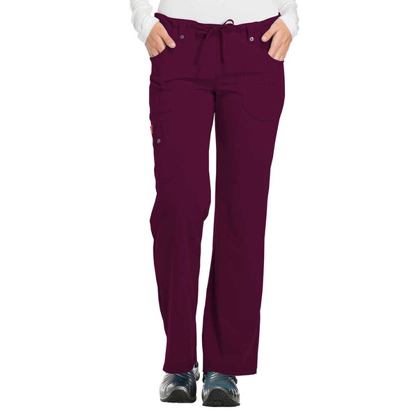 Dickies Women’s Wine Xtreme Stretch Mid Rise Drawstring Cargo Pant