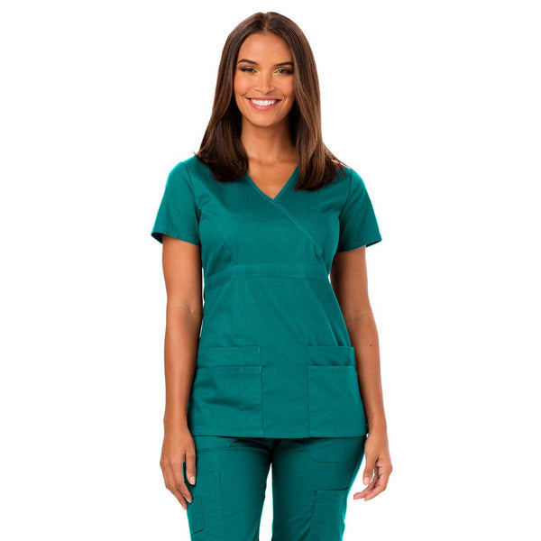 Dickies Women’s Teal Blue EDS Signature Mock Wrap Top