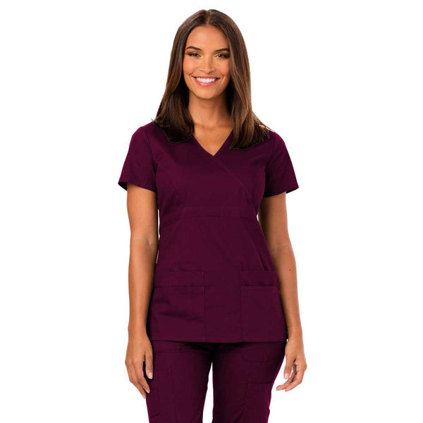 Dickies Women’s Wine EDS Signature Mock Wrap Top