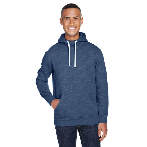 J. America Men’s Navy Melange Fleece Hooded Pullover Sweatshirt