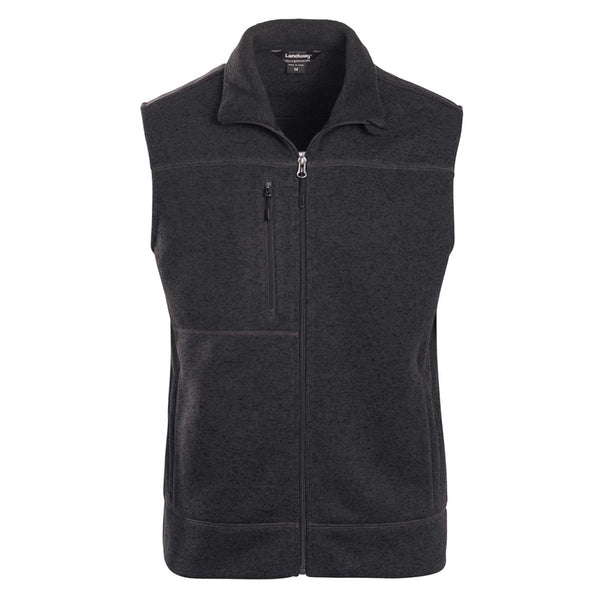 Landway Men’s Heather Black Ashton Vest Sweater-Knit Fleece