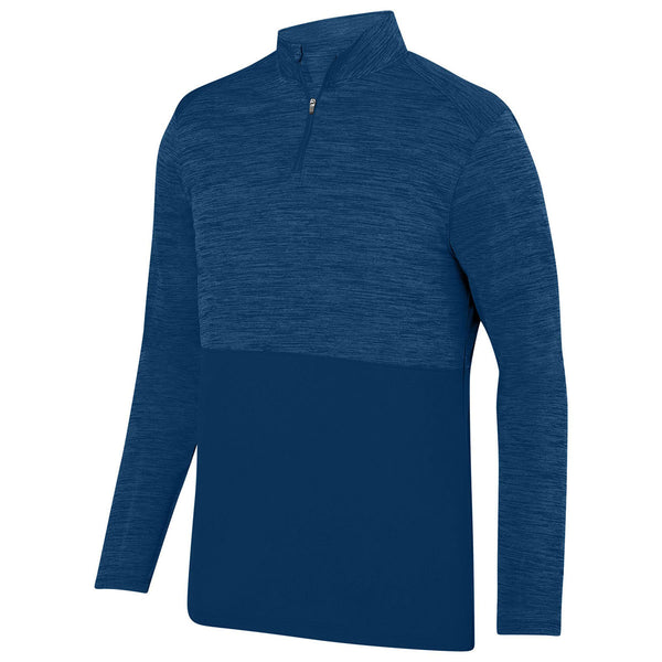 Augusta Sportswear Men’s Navy Shadow Tonal Heather Quarter-Zip Pullover