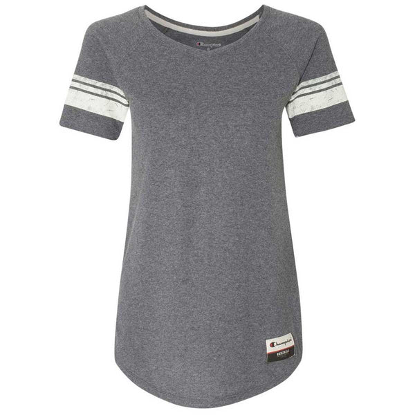 Champion Women’s Charcoal Heather Originals Triblend Varsity Tee