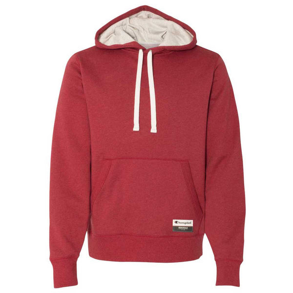 Champion Men’s Carmine Red Heather Originals Sueded Fleece Pullover Hoodie