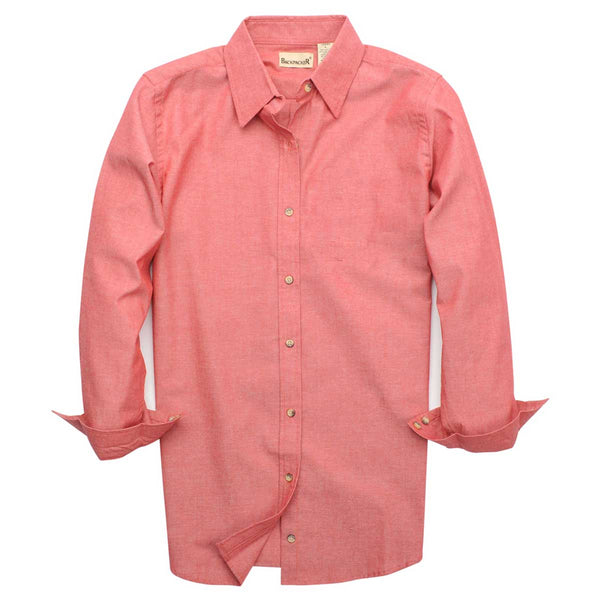 Backpacker Women’s Red Classic Chambray Long-Sleeve Shirt