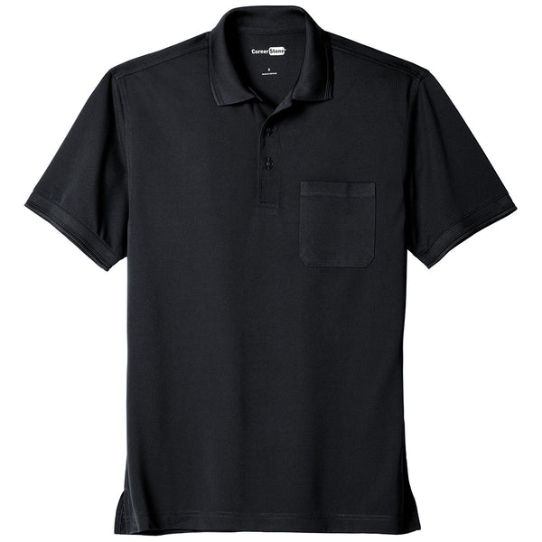 CornerStone Men’s Navy Blue Industrial Snag-Proof Pique Pocket Polo