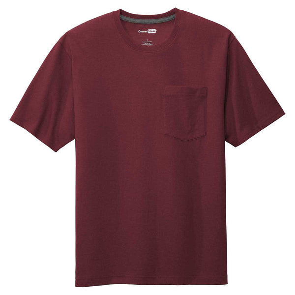 CornerStone Men’s Maroon Workwear Short Sleeve Pocket Tee