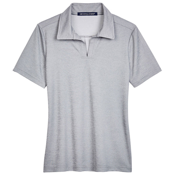 Devon & Jones Women’s Grey Heather CrownLux Performance Address Melange Polo