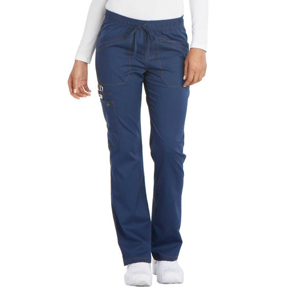 Dickies Women’s Navy Essence Mid Rise Straight Leg Drawstring Pant