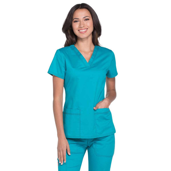 Dickies Women’s Teal Gen Flex Youtility V-Neck Top