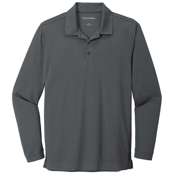 Port Authority Men’s Graphite Dry Zone UV Micro-Mesh Long Sleeve Polo