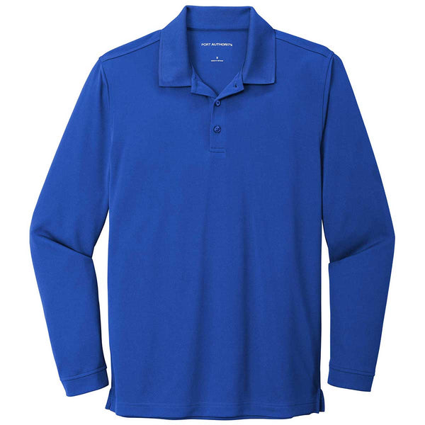 Port Authority Men’s True Royal Dry Zone UV Micro-Mesh Long Sleeve Polo