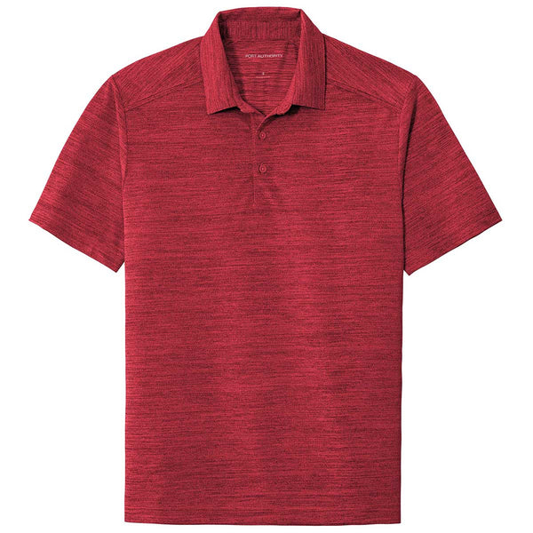 Port Authority Men’s Red/Black Stretch Heather Polo