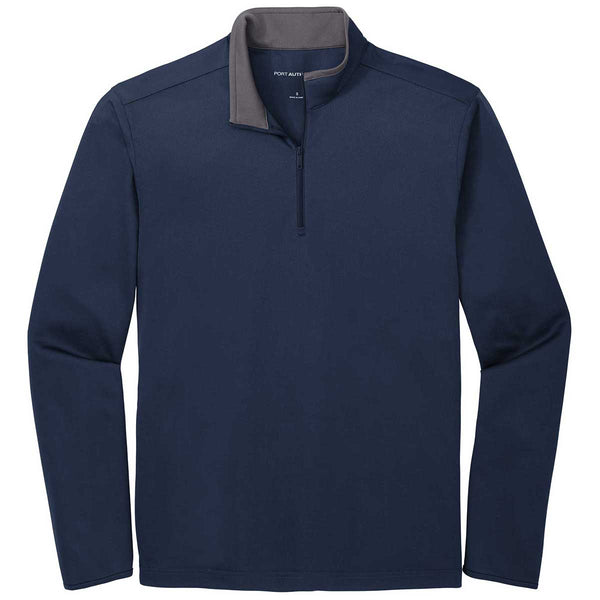 Port Authority Men’s Navy/Steel Grey Silk Touch Performance Quarter Zip