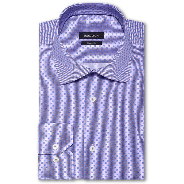 Bugatchi Men’s Plum Point Collar French Placket No Pocket Long Sleeve Shaped Fit