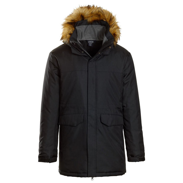 Landway Men’s Black Providence Insulated Parka with Faux Fur