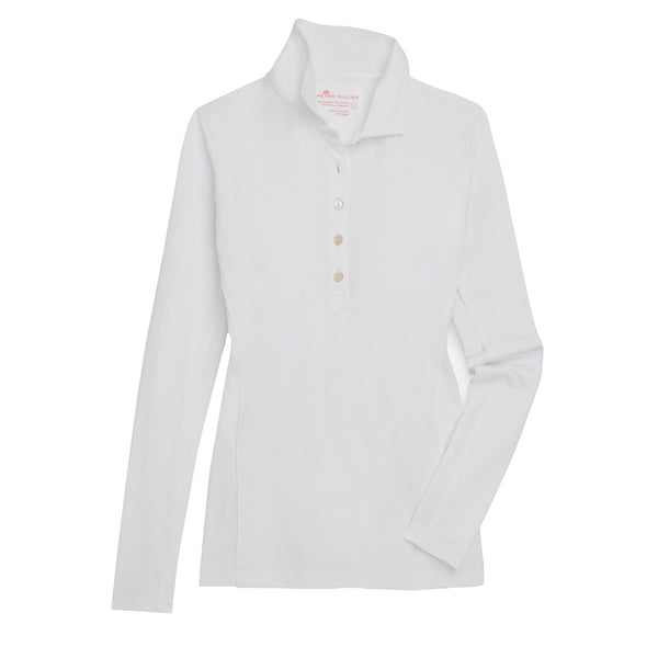 Peter Millar Women’s White Sun Comfort Long-Sleeve Self Collar