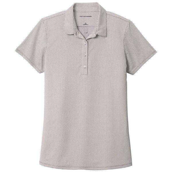 Port Authority Women’s Gusty Grey/White Gingham Polo