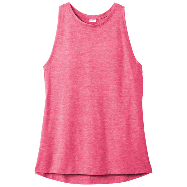 Sport-Tek Women’s Pink Raspberry Heather PosiCharge Tri-Blend Wicking Tank