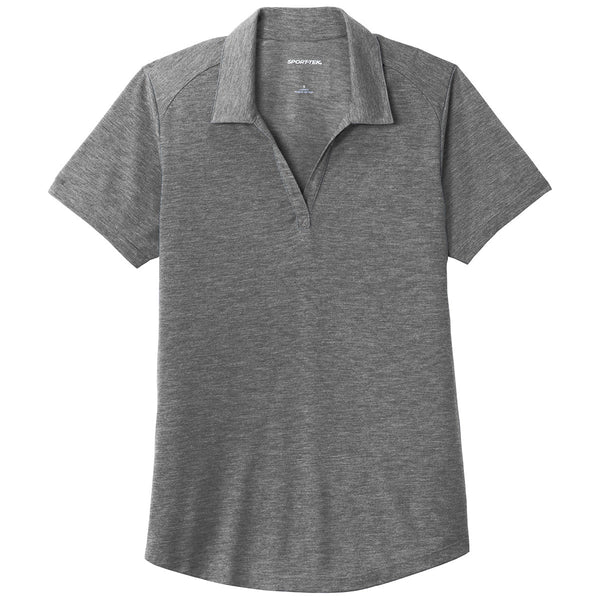 Sport-Tek Women’s Dark Grey Heather PosiCharge Tri-Blend Wicking Polo