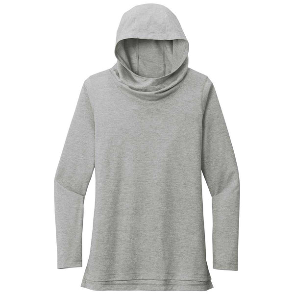 Sport-Tek Women’s Light Grey Heather Posicharge Tri-Blend Wicking Long Sleeve Hoodie