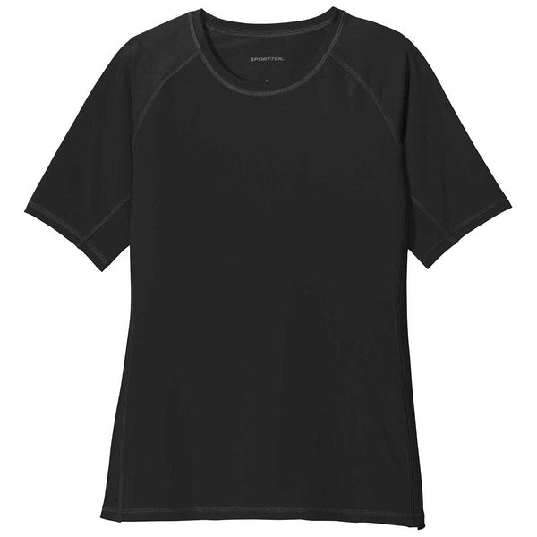 Sport-Tek Women’s Black Short Sleeve Rashguard Tee