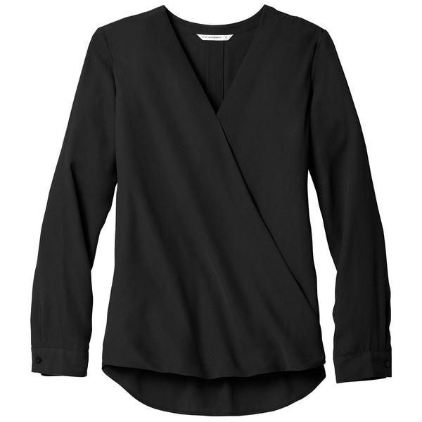 Port Authority Women’s Black Wrap Blouse