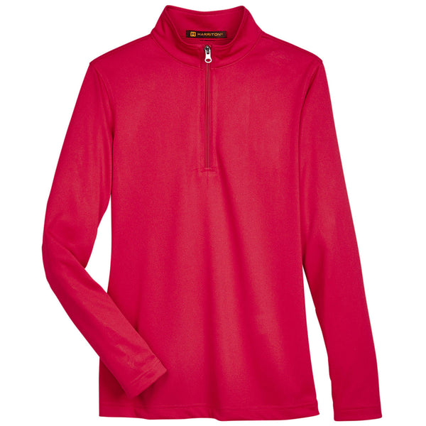 Harriton Women’s Red Advantage Snag Protection Plus Quarter-Zip