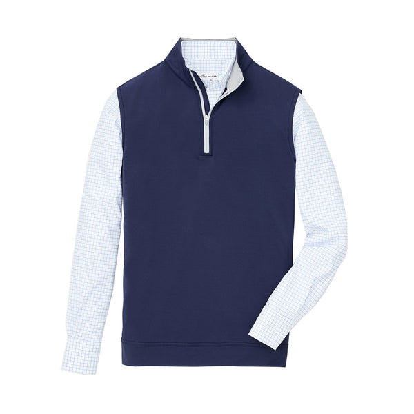 Peter Millar Men’s Navy Galway Stretch Loop Terry Quarter-Zip Vest