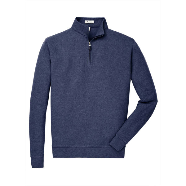 Peter Millar Men’s Navy Tri-Blend Melange Fleece Quarter-Zip