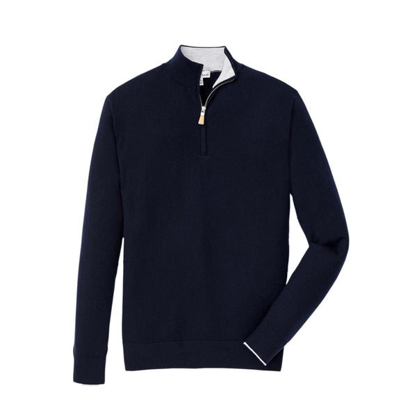 Peter Millar Men’s Navy Crown Comfort Cashmere-Silk Quarter Zip