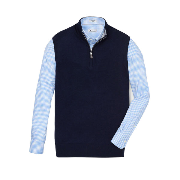 Peter Millar Men’s Navy Crown Soft Quarter-Zip Vest